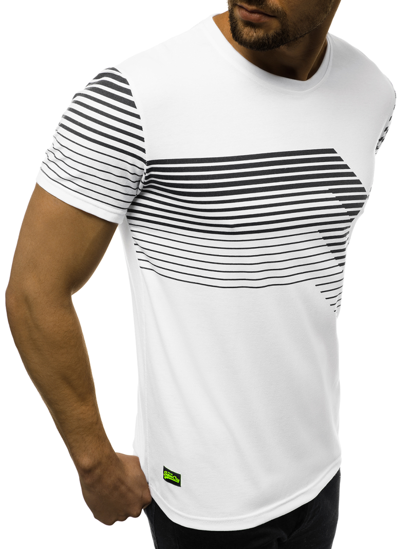 Camiseta de hombre blanco OZONEE JS/KS2058