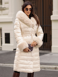 Abrigo de mujer beige OZONEE JS/5M3160/254/BZ