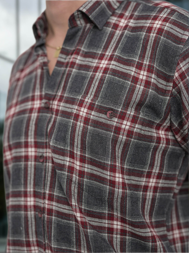 Camisa de hombre burdeos OZONEE V/V178