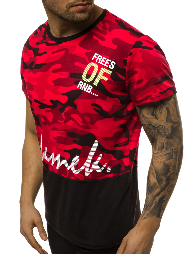 Camiseta de hombre roja OZONEE JS/SS10978