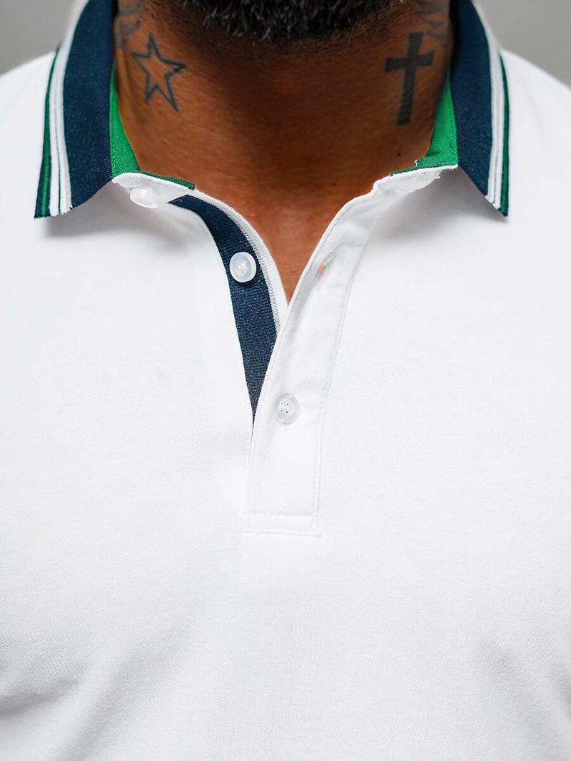 Polo de hombre blanca OZONEE O/DA729