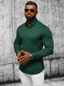 Camisa de hombre verde OZONEE O/V66