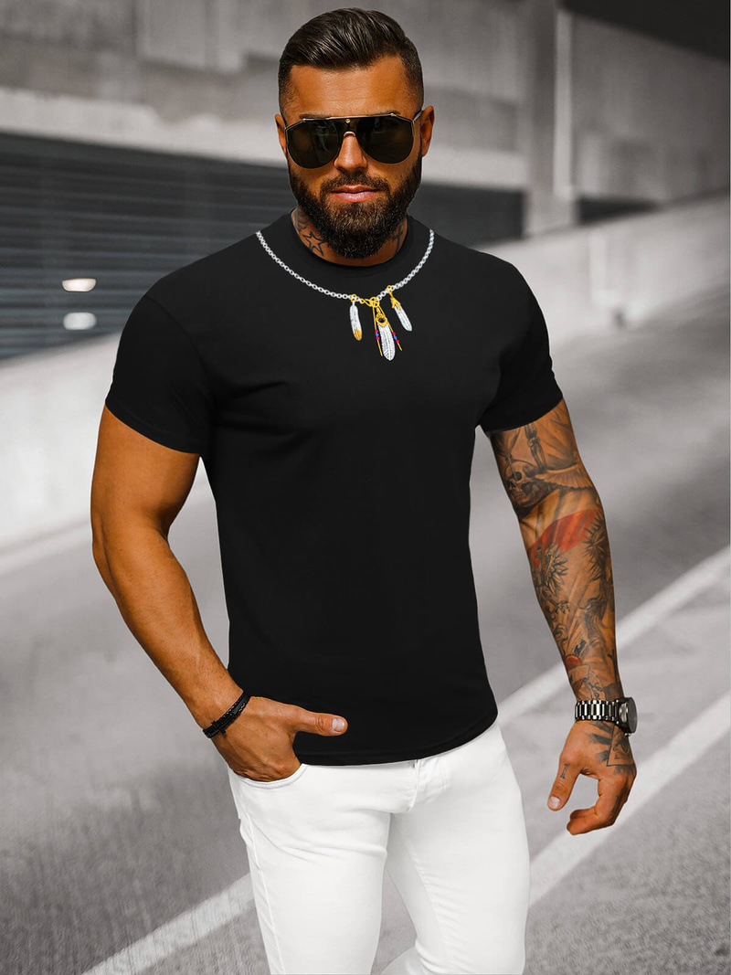 Camiseta de hombre negras OZONEE NB/MT3051Z