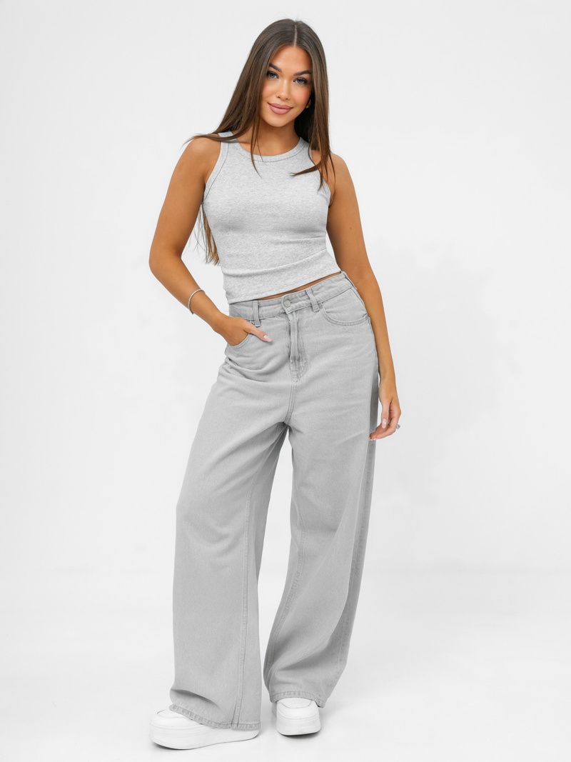 Camiseta sin mangas para mujer gris OZONEE JS/96T665/2