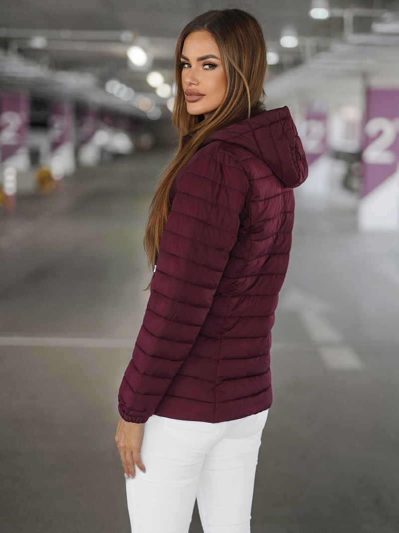 Chaqueta de mujer burdeos OZONEE JS/16M9103/01Z