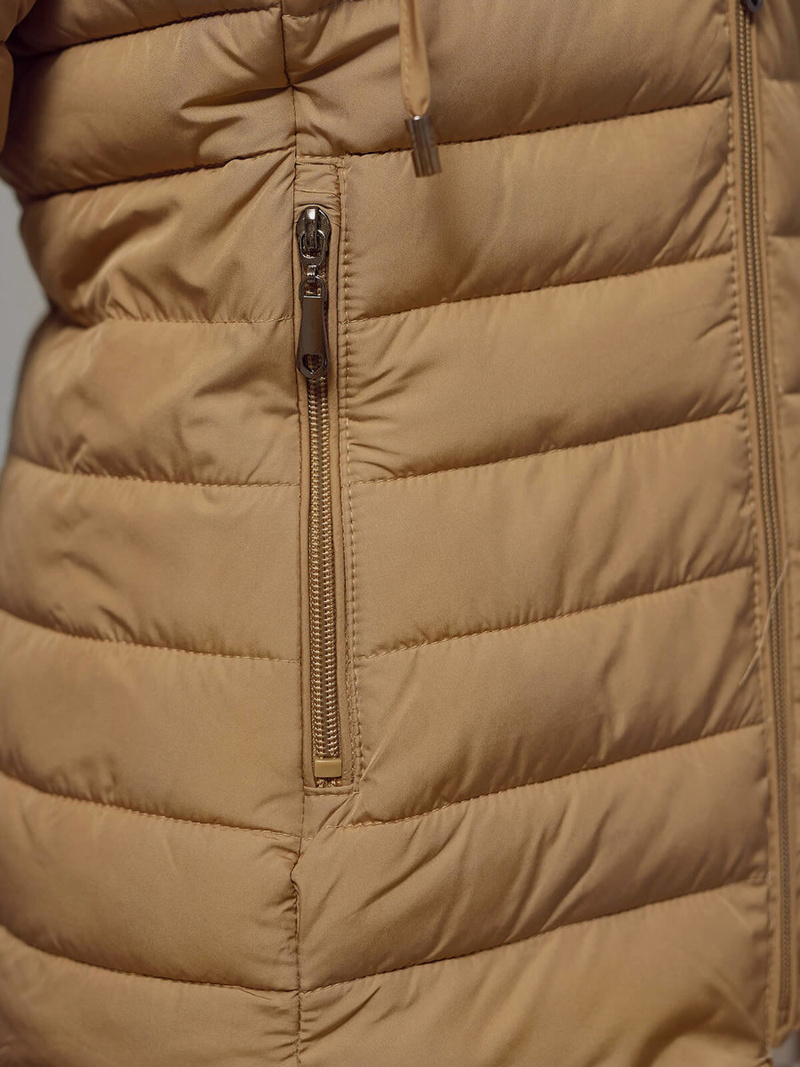 Chaqueta de mujer beige oscuro OZONEE JS/16M9103/84