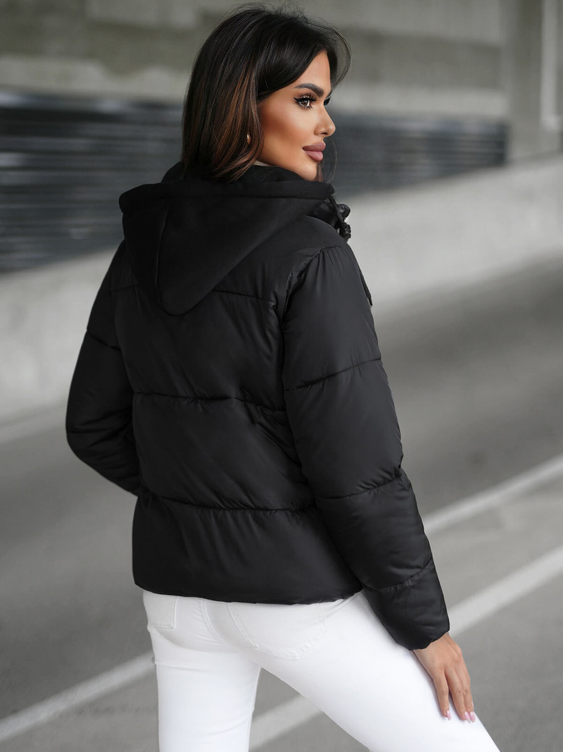 Chaqueta de mujer negra OZONEE JS/16M9187/392Z