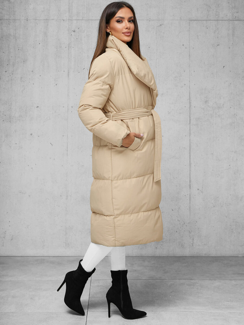 Chaqueta de mujer beige OZONEE JS/M737/62Z