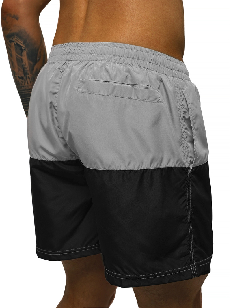 Bañador de hombre gris negro OZONEE JS/HM065