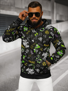 Sudadera de hombre negra OZONEE JS/8B1186/3