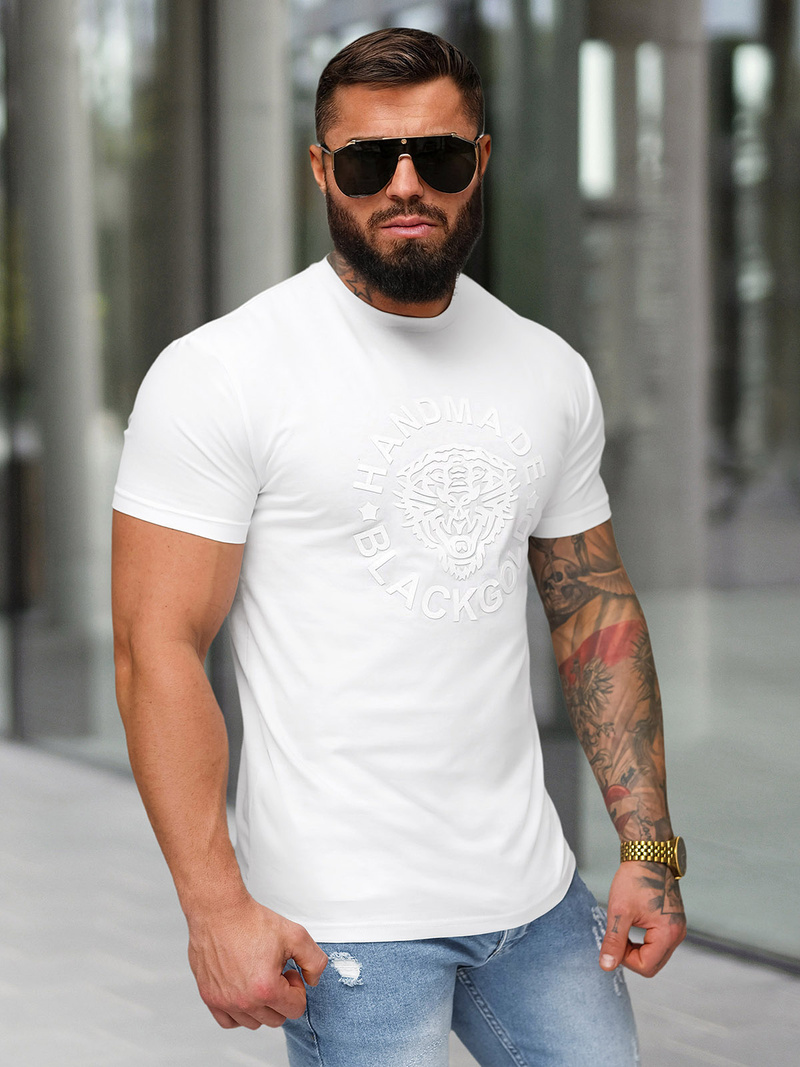 Camiseta de hombre blanco OZONEE NB/MT3019/02
