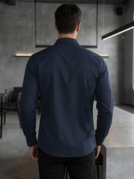 Camisa de hombre azul marino OZONEE V/V188Z