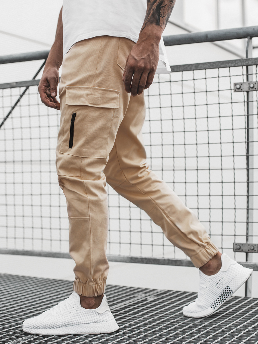 Pantalones Jogger Youngla 203 Zen Hombre Beige En Pantalones