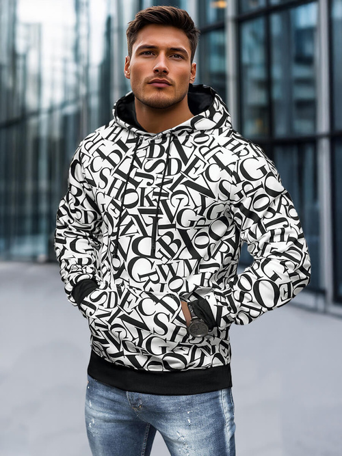 Sudadera de hombre blanca OZONEE JS/8B1238/1Z