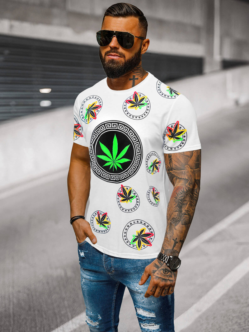 Camiseta de hombre blanco OZONEE O/T135/1