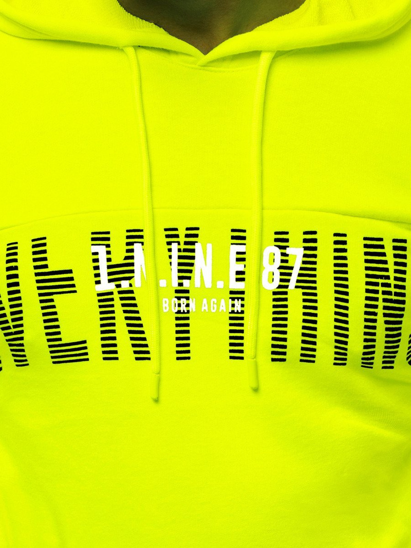 Sudadera de hombre neón amarilla OZONEE MACH/3123