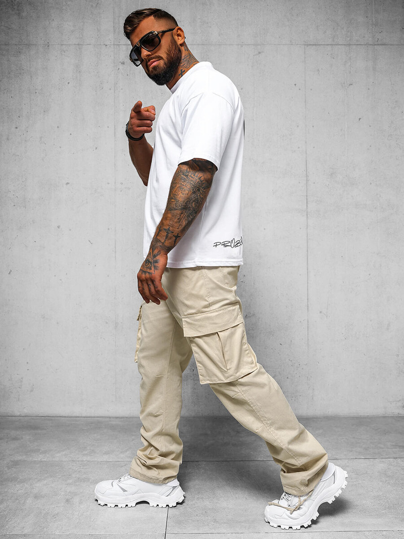 Pantalón de hombre beige OZONEE O/G3179Z