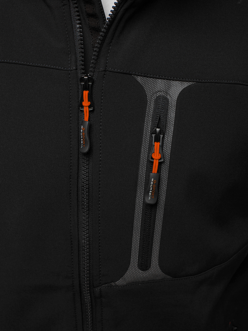 Chaqueta de hombre negro-naranja OZONEE GE/12262