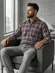 Camisa de hombre burdeos OZONEE V/V178Z