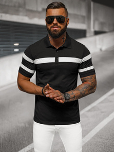 Polo de hombre negro OZONEE NB/MT3108