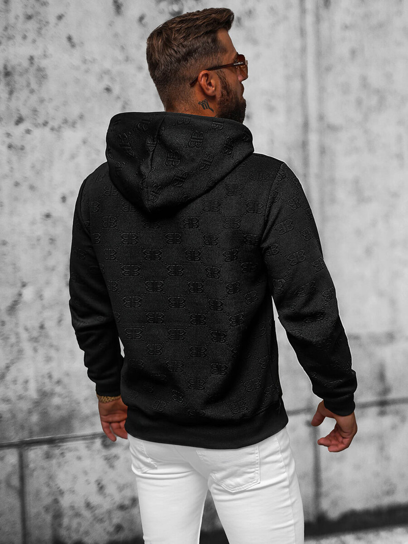 Sudadera de hombre negra OZONEE JS/3B566