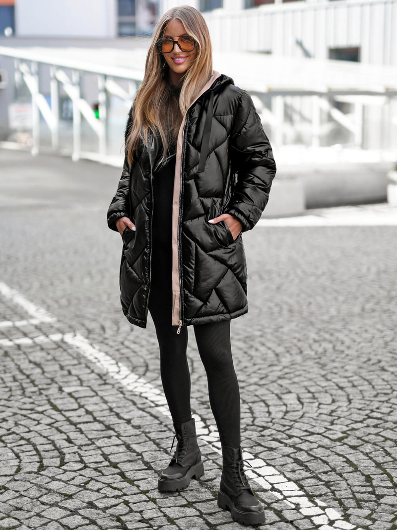 Chaqueta de mujer negra OZONEE JS/5M3189/392Z