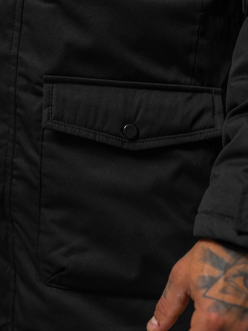 Chaqueta de invierno de hombre negra OZONEE JS/5M120/392