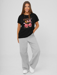 Camiseta de mujer negra OZONEE JS/95T2568/3