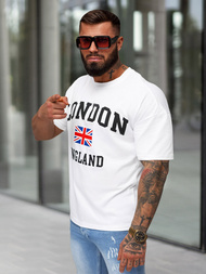 Camiseta de hombre blanco OZONEE JS/8B1373/1