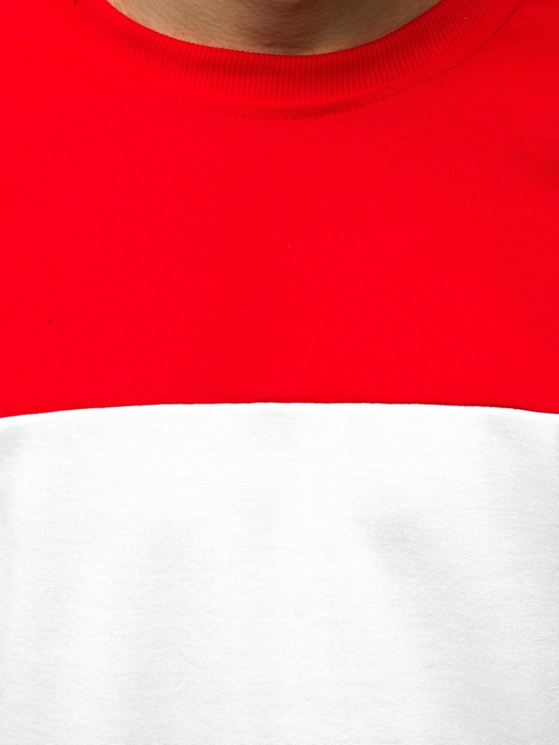 Sudadera de hombre azul marino - roja OZONEE JS/JZ11036