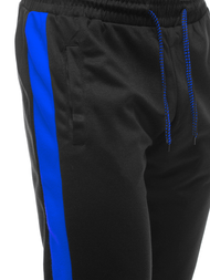 Pantalón de chándal de hombre negro-azul OZONEE JS/JZ11003