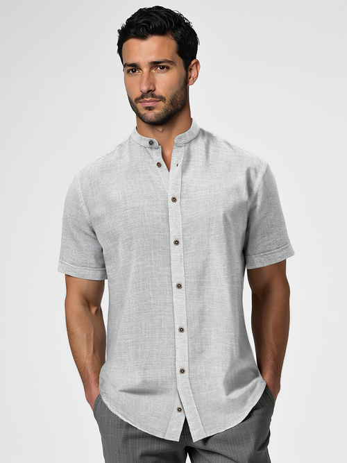 Camisa de hombre con manga corta siva OZONEE O/V161