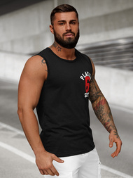 Camiseta sin mangas de hombre negra OZONEE JS/8B1717/3Z