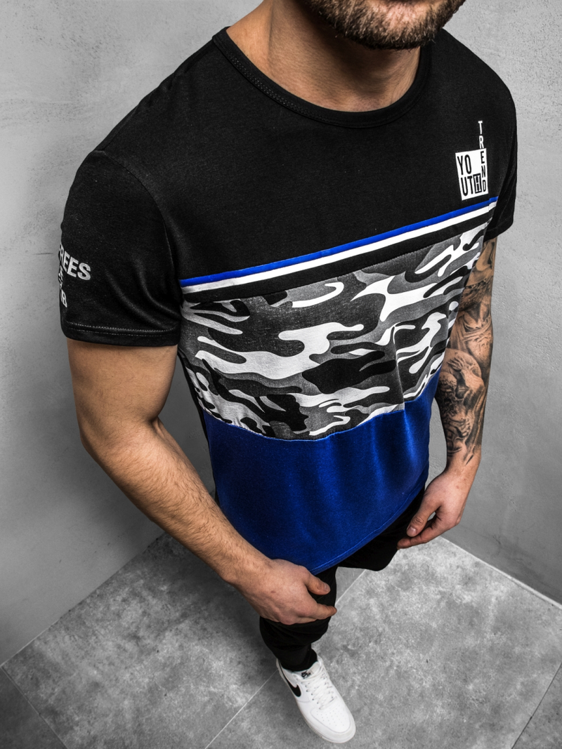 Camiseta de hombre negra OZONEE JS/SS10979Z