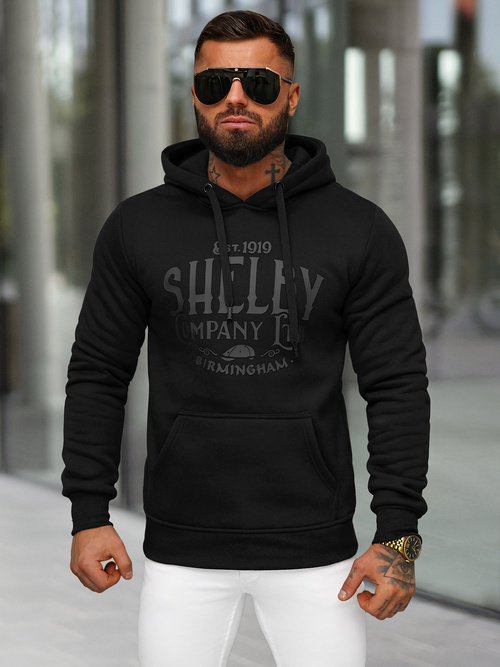 Sudadera de hombre negra OZONEE JS/8B1351/3