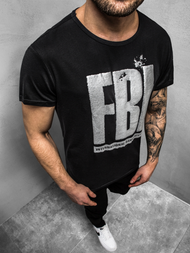 Camiseta de hombre negra OZONEE JS/SS100730Z