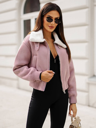 Chaqueta de mujer rosa en polvo OZONEE O/81326