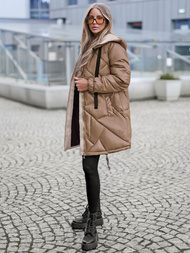 Chaqueta de mujer camel OZONEE JS/5M3189/84Z