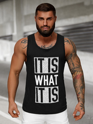 Camiseta sin mangas de hombre negra OZONEE JS/8B1710/3Z