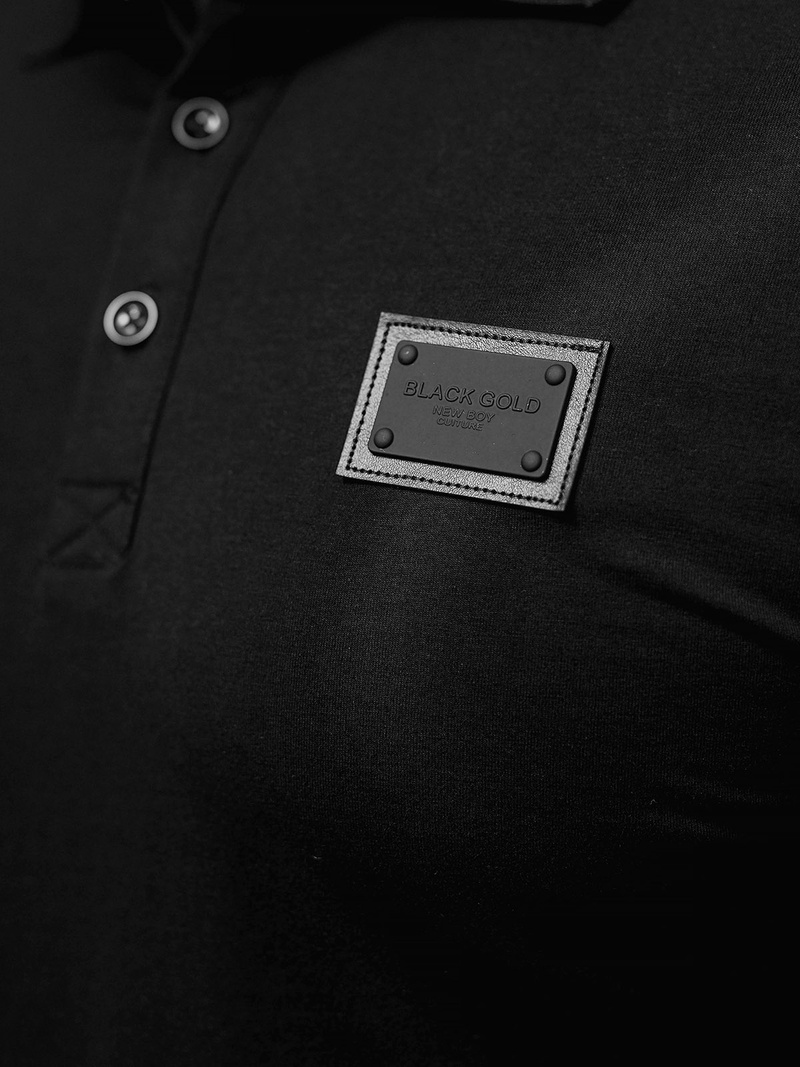 Polo de hombre negro OZONEE NB/MT3018Z