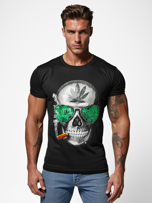 Camiseta de hombre negra OZONEE JS/Y70019Z