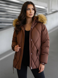 Chaqueta de mujer en chocolate OZONEE JS/5M3329/158Z