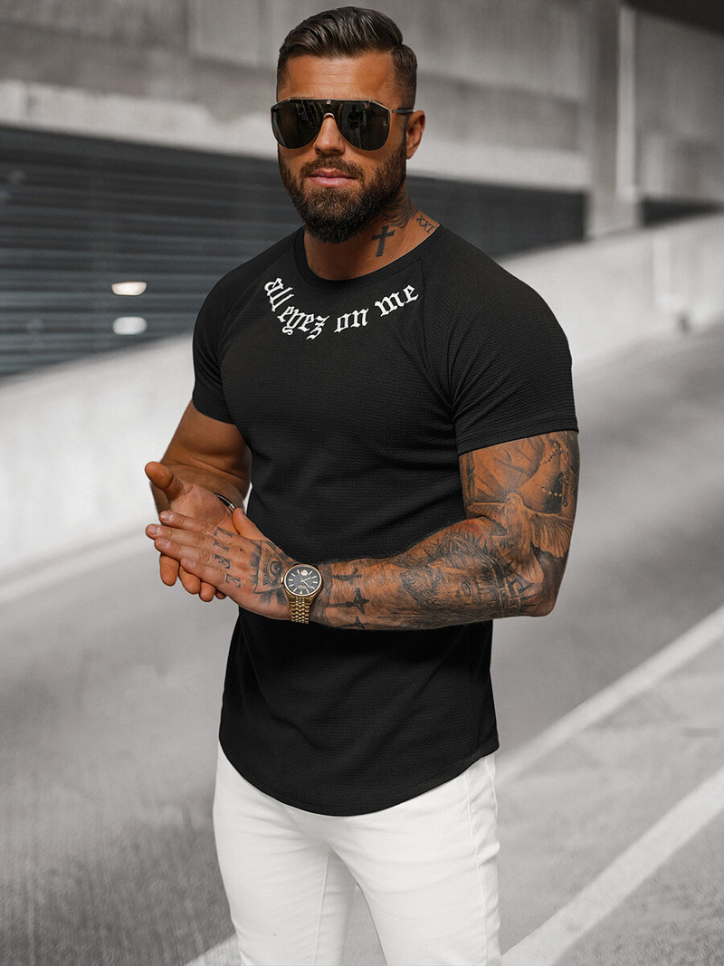 Camiseta de hombre negras OZONEE O/T7256