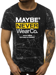 Camiseta de hombre negra OZONEE JS/SS10915