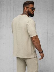 Camiseta de hombre beige OZONEE O/Y960T