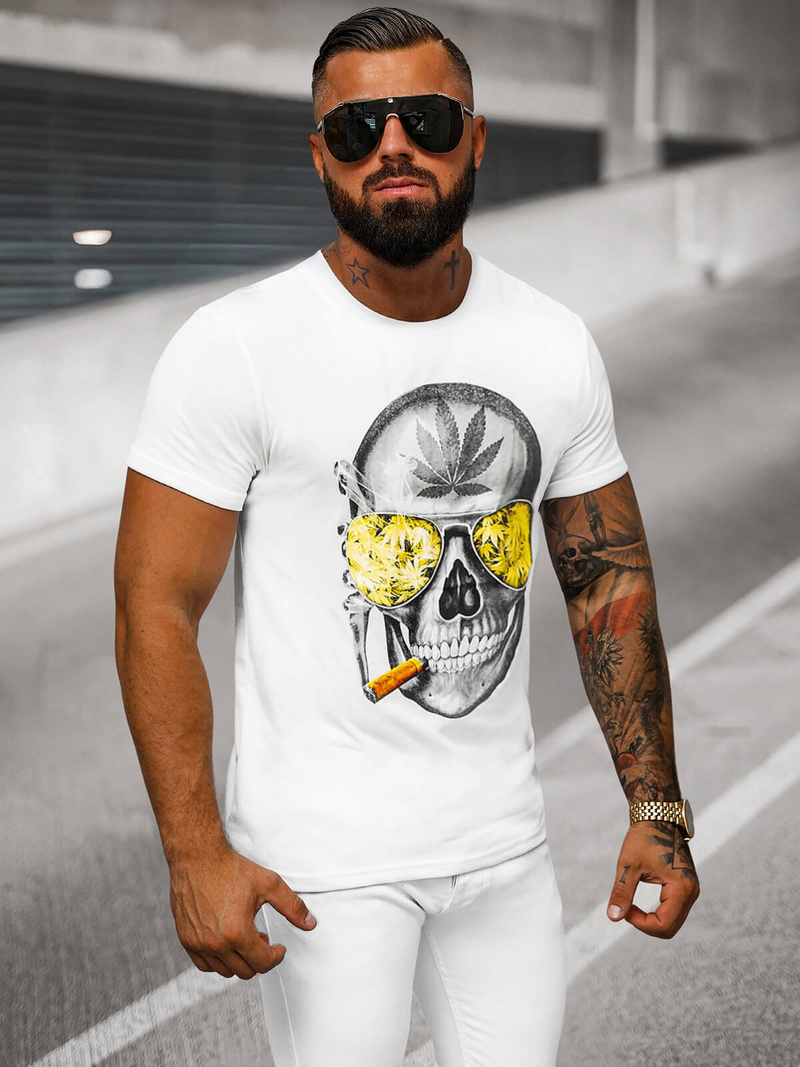 Camiseta de hombre blanca OZONEE JS/Y70019