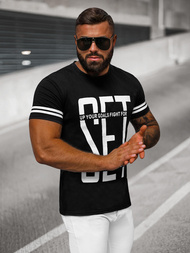Camiseta de hombre negra OZONEE O/8T1275/3