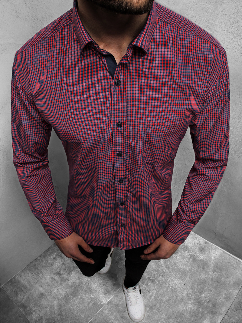 Camisa de hombre roja OZONEE B/K60Z