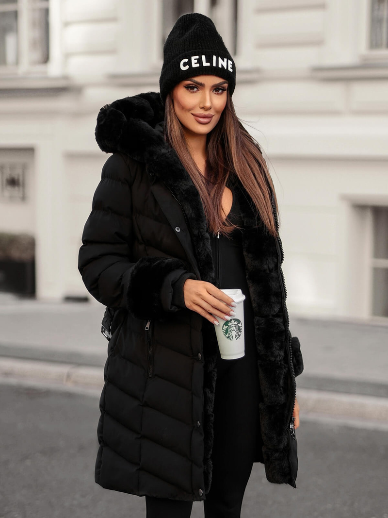 Chaqueta de mujer negra OZONEE JS/5M3156/392Z