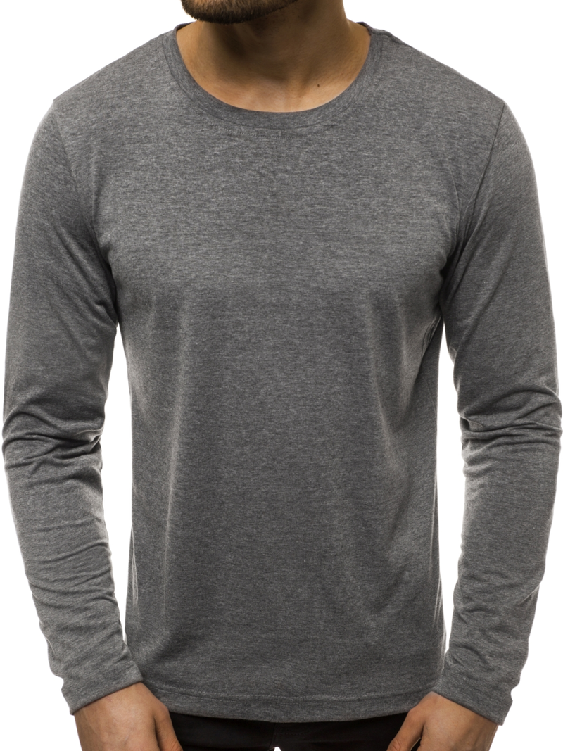 Camiseta de manga larga de hombre grafito OZONEE JS/CX01